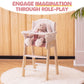 ROBOTIME Wooden Baby Doll High Chair, Pink Wooden Baby Doll Chair for 18 Inch Dolls, Pretend Play High Chair Baby Doll Accessories, Small