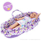 June Garden Cozy Dream Doll Bassinet - Baby Doll Portable Carrier - Fits for American Girl Dolls up to 18" - Soft Pillow & Safety Buckle Included