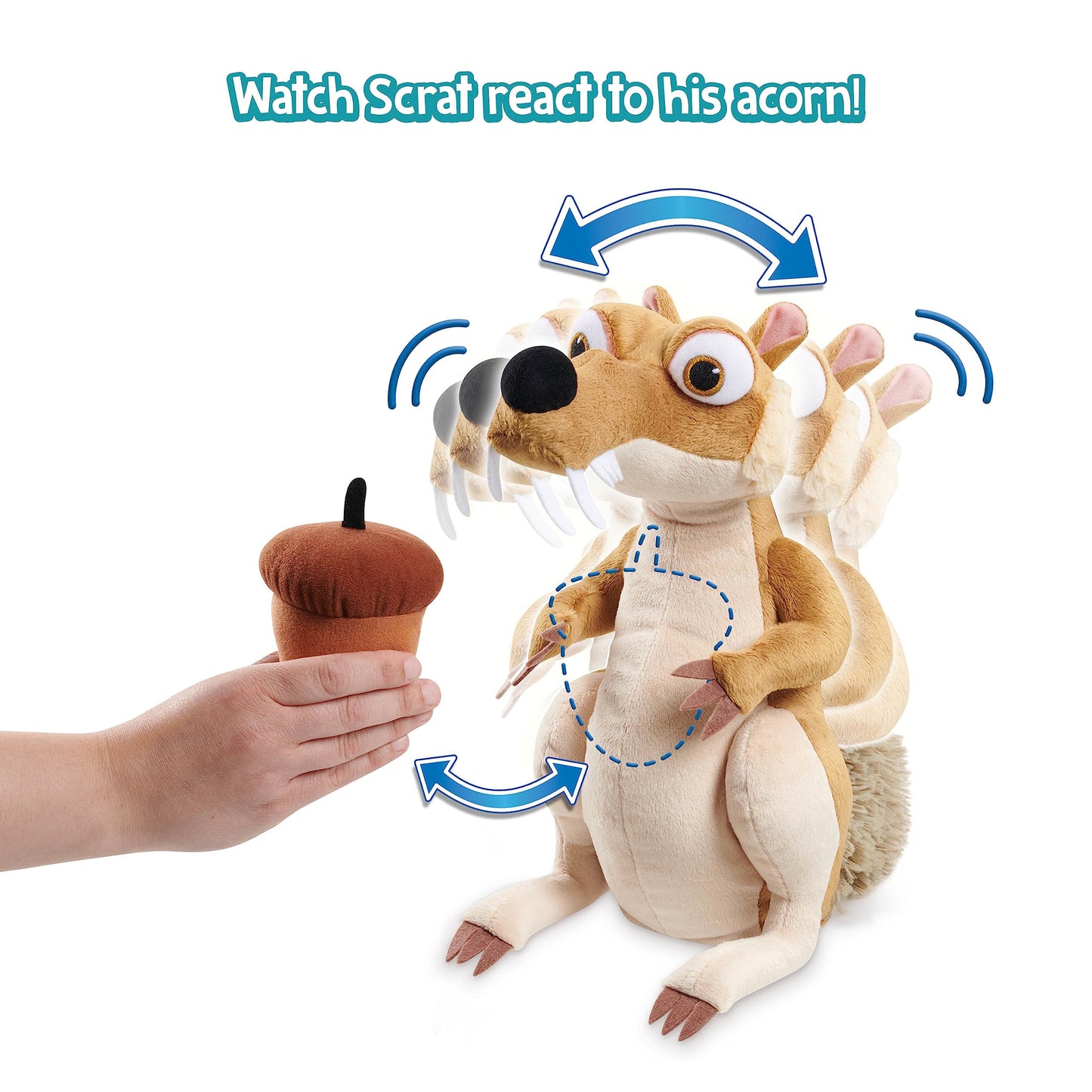 Just Play The Ice Age Adventures of Buck Wild Goin’ Nuts Scrat Feature Plush with Motion and Chirping Sound Effects, Kids Toys for Ages 3 Up, Amazon