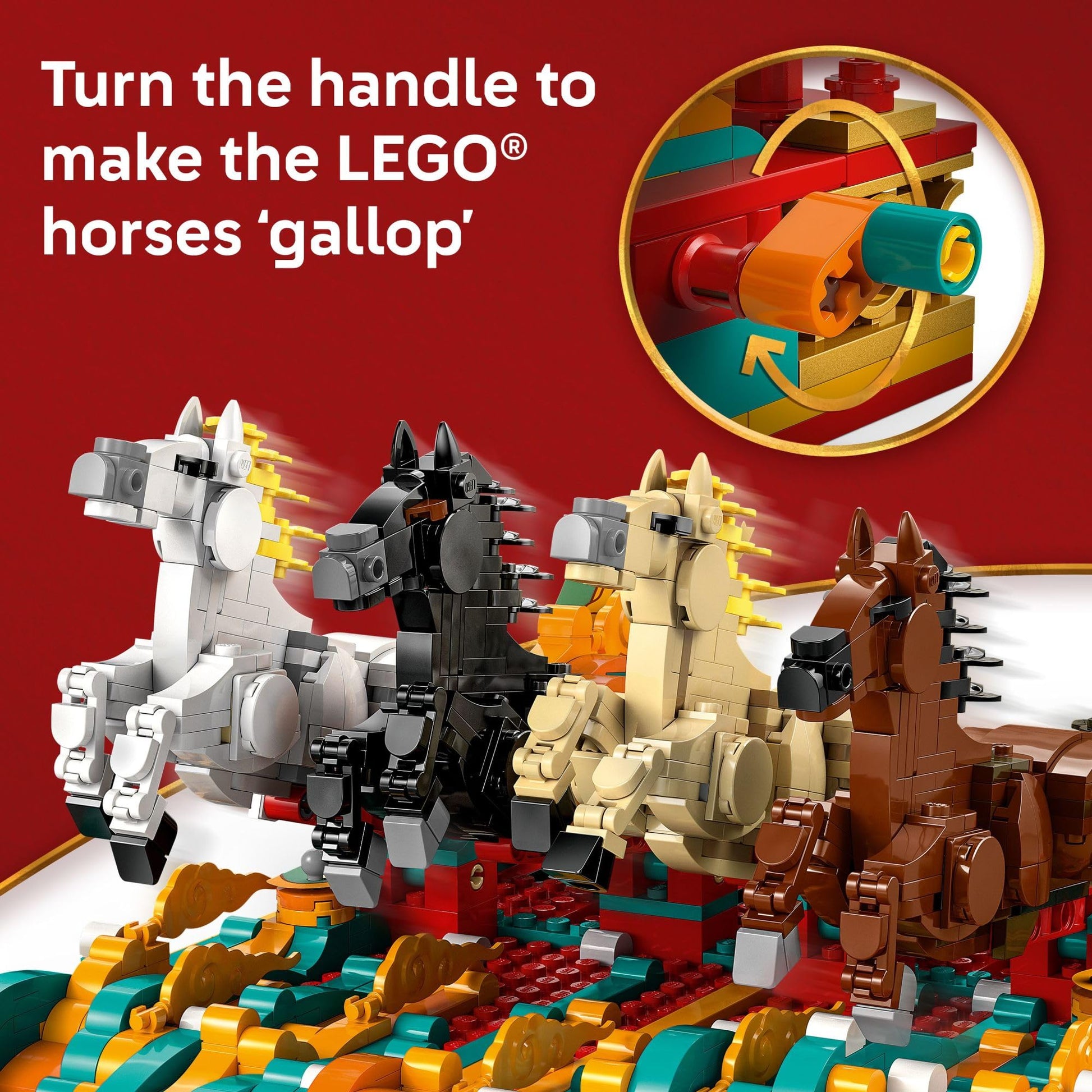 LEGO Spring Festival Galloping Horse Canvas Kids Building Toy - Year of the Horse Toy for Girls & Boys, Ages 10+ - Buildable Chinese New Year