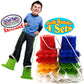 Matty's Toy Stop Monster Feet Plastic Balancing Stilts 4.75" (Red, Blue, Green & Yellow) Gift Set Bundle - 4 Pairs (8 Stilts Total)