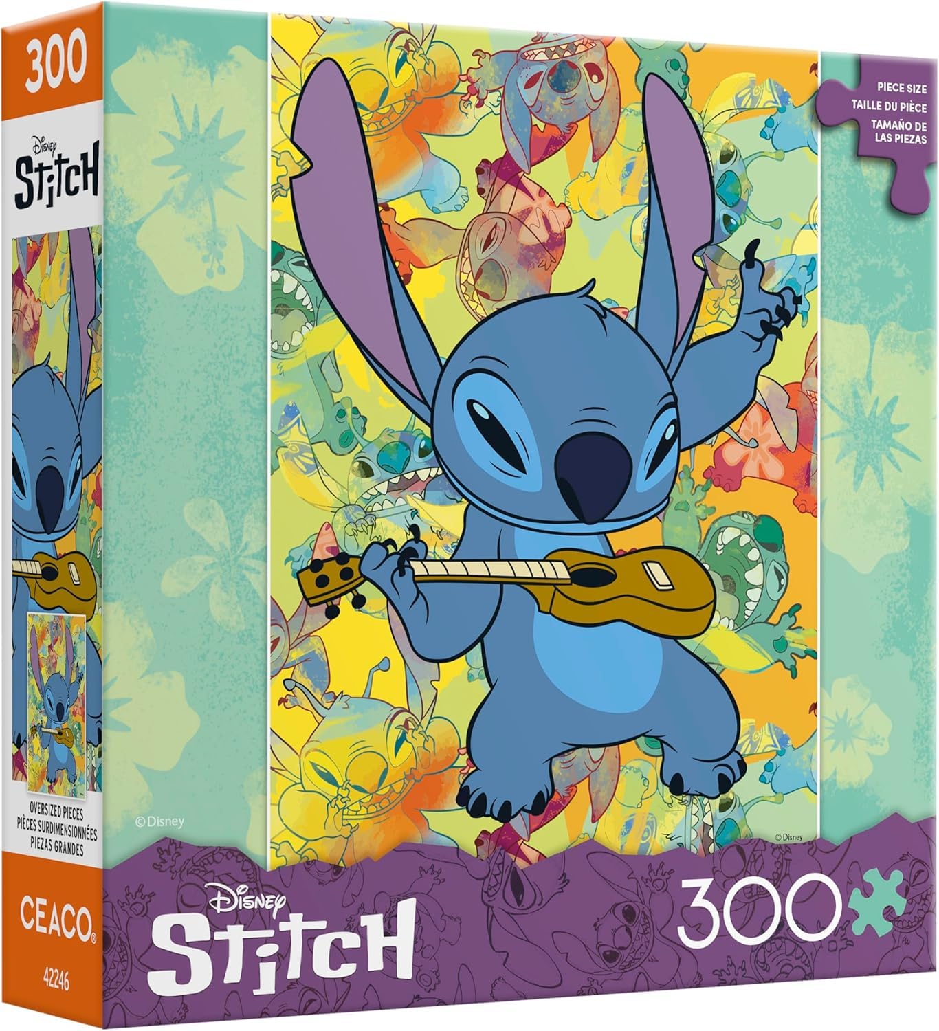 Ceaco - Disney Stitch Galaxy Grunge - 300 Large Piece Puzzle for Adults