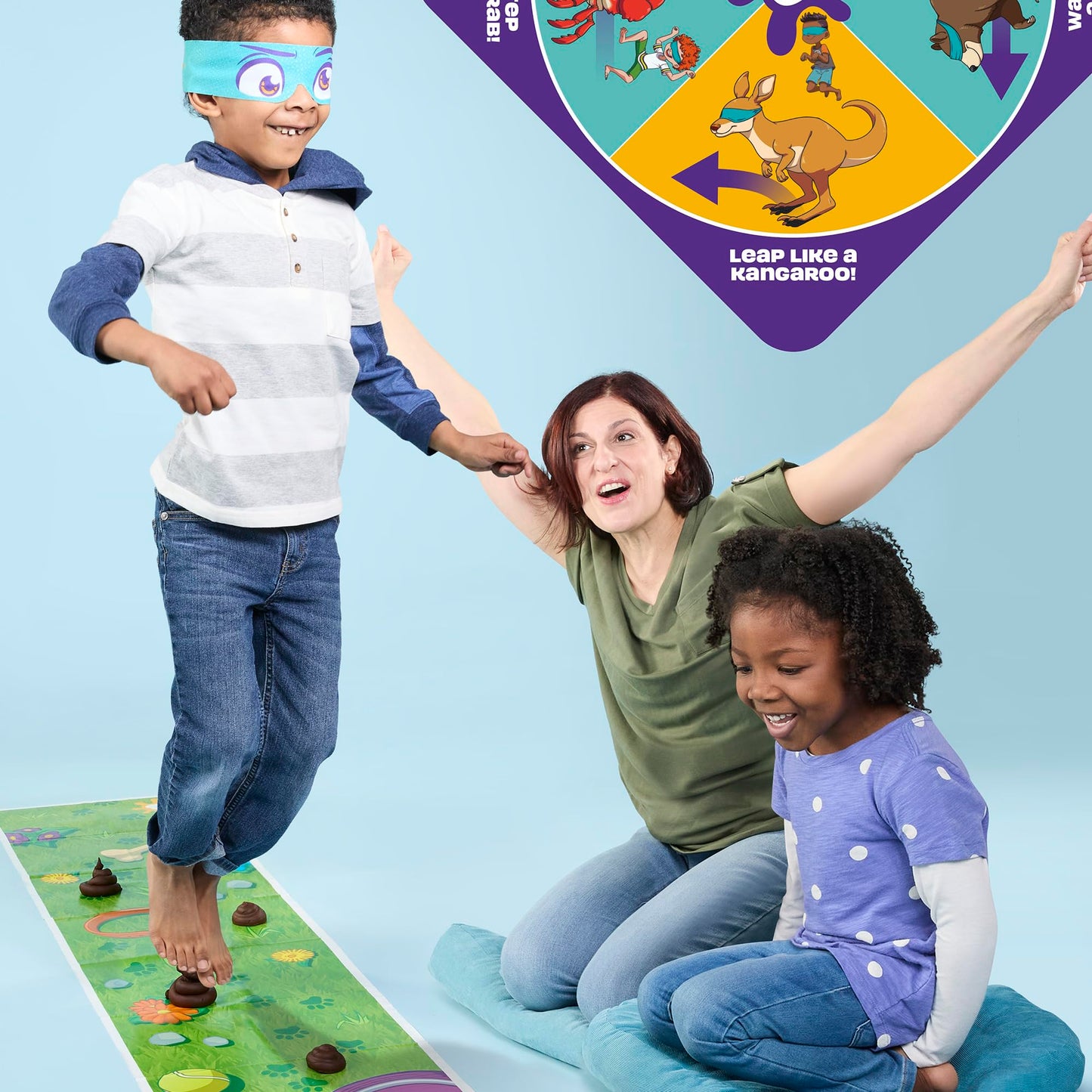 Hasbro Gaming Don't Step in It Preschool Game I Blindfolded, Poop Party Game | Spinner with 8 Fun Animal Moves | Ages 4+| 1+ Players I Funny Kids