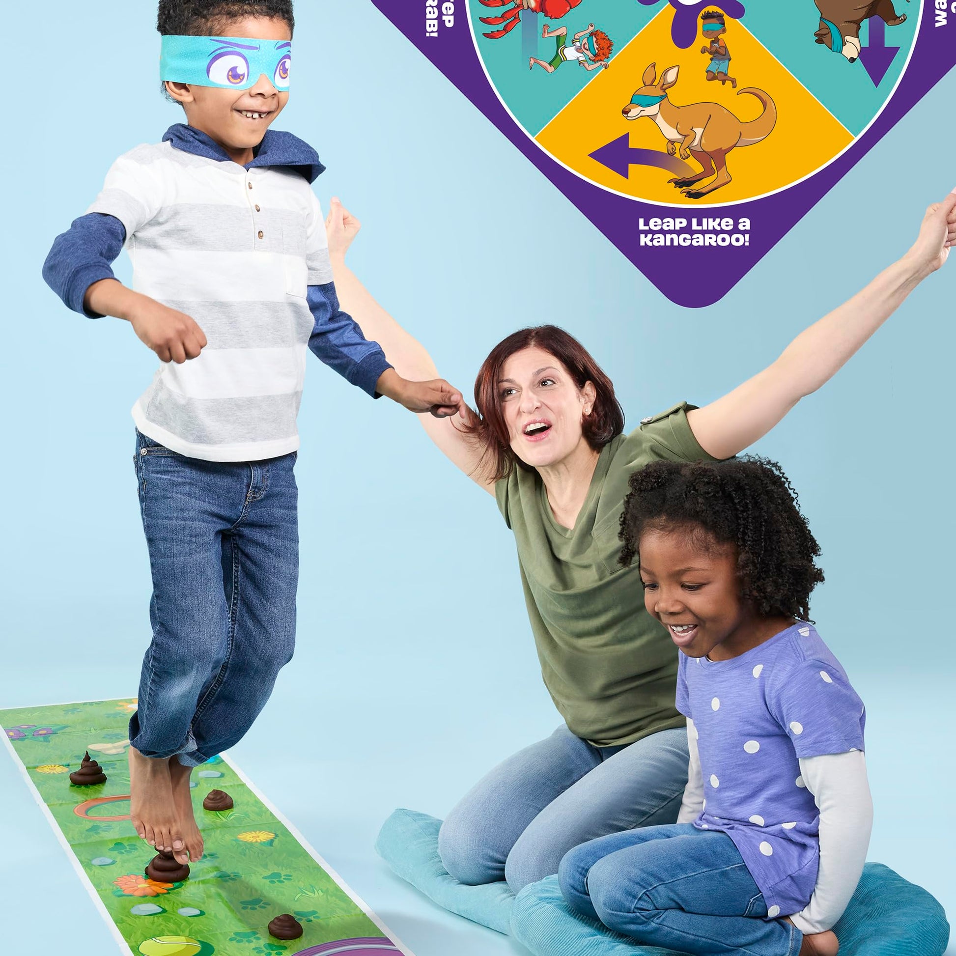 Hasbro Gaming Don't Step in It Preschool Game I Blindfolded, Poop Party Game | Spinner with 8 Fun Animal Moves | Ages 4+| 1+ Players I Funny Kids