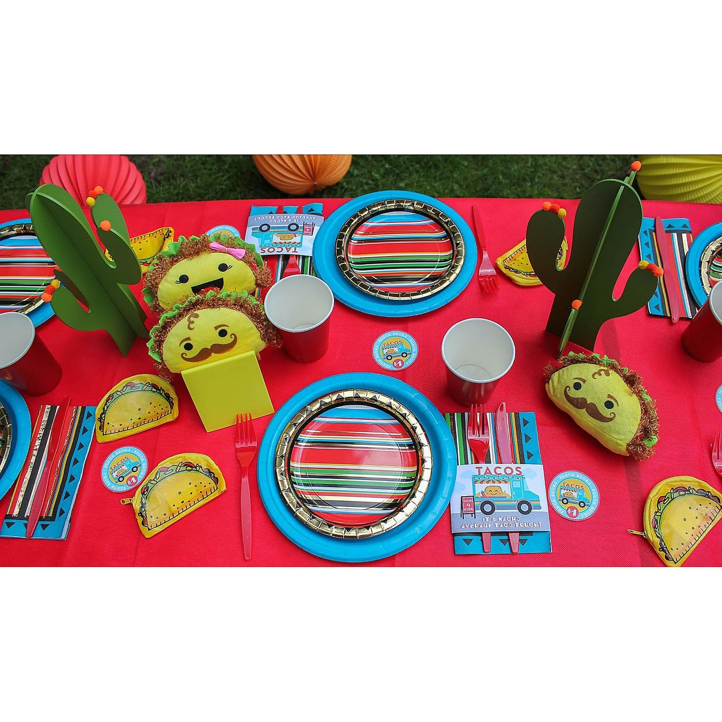 Fun Express Taco Plush Set of 12 - Cute Small Stuffed Animals Food Plushies for Taco Party Decorations | Fiesta Party Favors & Mexican Toys for Kids
