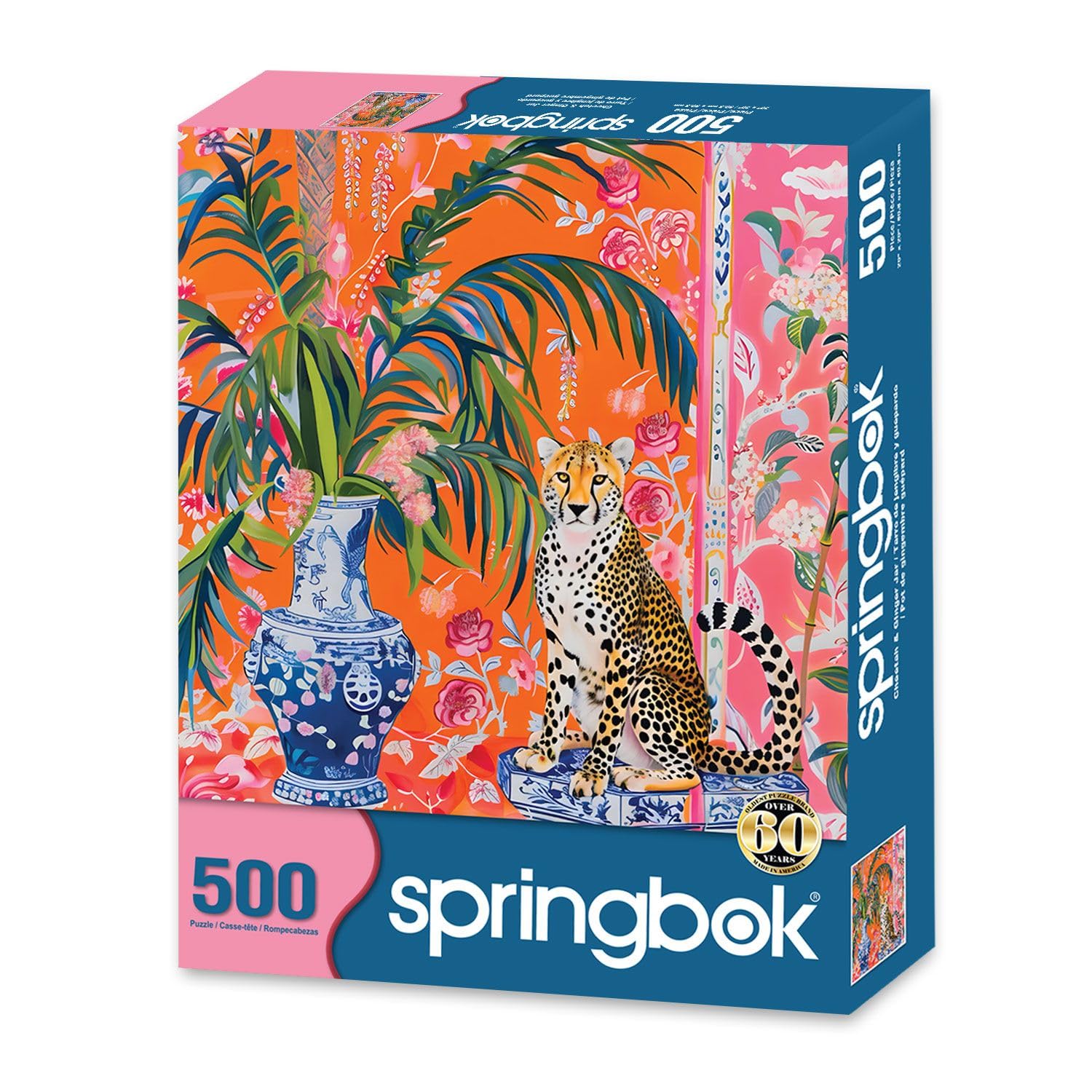 Springbok Cheetah & Ginger Jar 500 Piece Jigsaw Puzzle for Adults