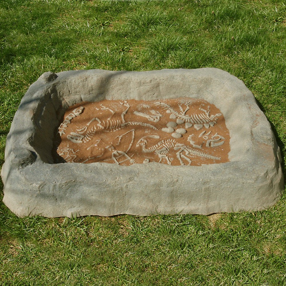 KidWise Digasaurus™ Dinosaur Sandbox with Cover | Outdoor Dig Site with Hidden 3D Fossils | Includes Downloadable Field Guide | Made in USA