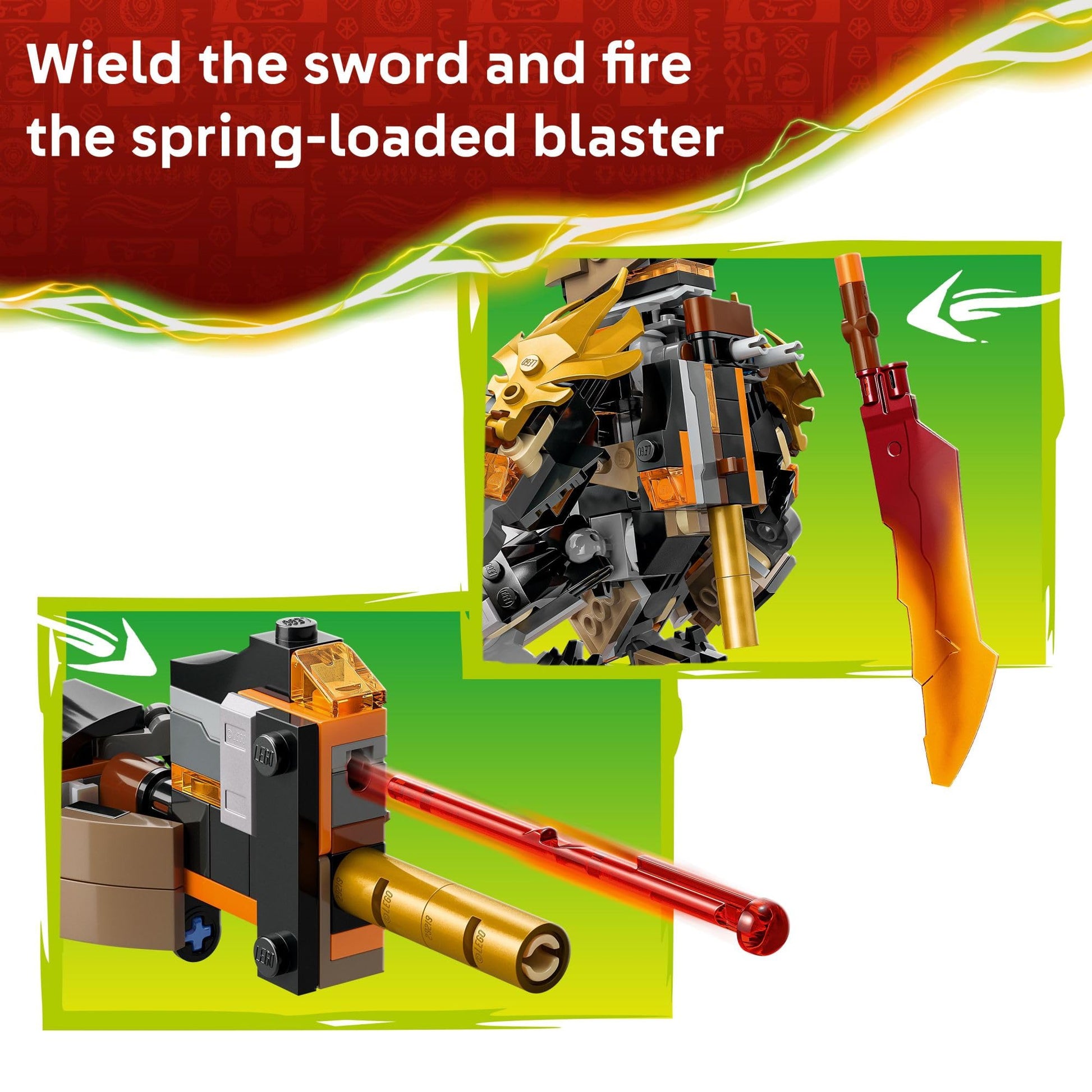 LEGO NINJAGO Cole’s Mission Mech & Dragon Zane Building Toy for Boys, Girls & Kids, Ages 7+ - Poseable Mech W/Cole, Acid Monster, & Zane Minifigures