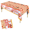 Lcoor 2 Pack Fire Truck Tablecloths, Firetruck Table Cover Plastic Disposable Party Supplies for Firefighting Theme Birthday Party Decorations