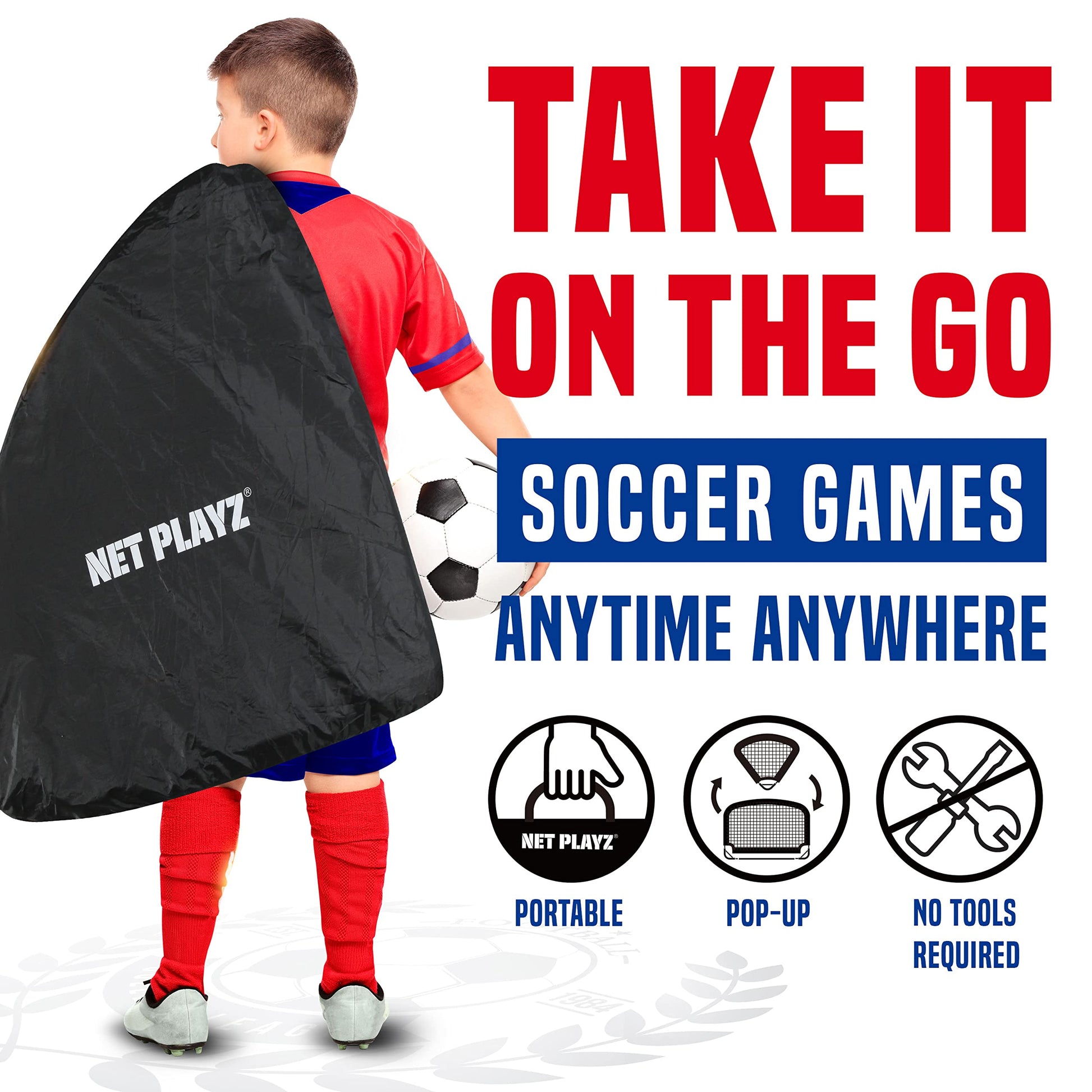 Soccer Goals Soccer Net, Pop-up Football Goals, Portable 4'x3'ft, Kids Youth & Teens Backyard Games, Practice & Training