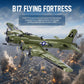 Sluban B-17 Flying Fortress Bomber Plane Building Blocks Set, 1270PCS WW2 Classic Military Fighter Aircraft Models with Display Stand, Army Airplane