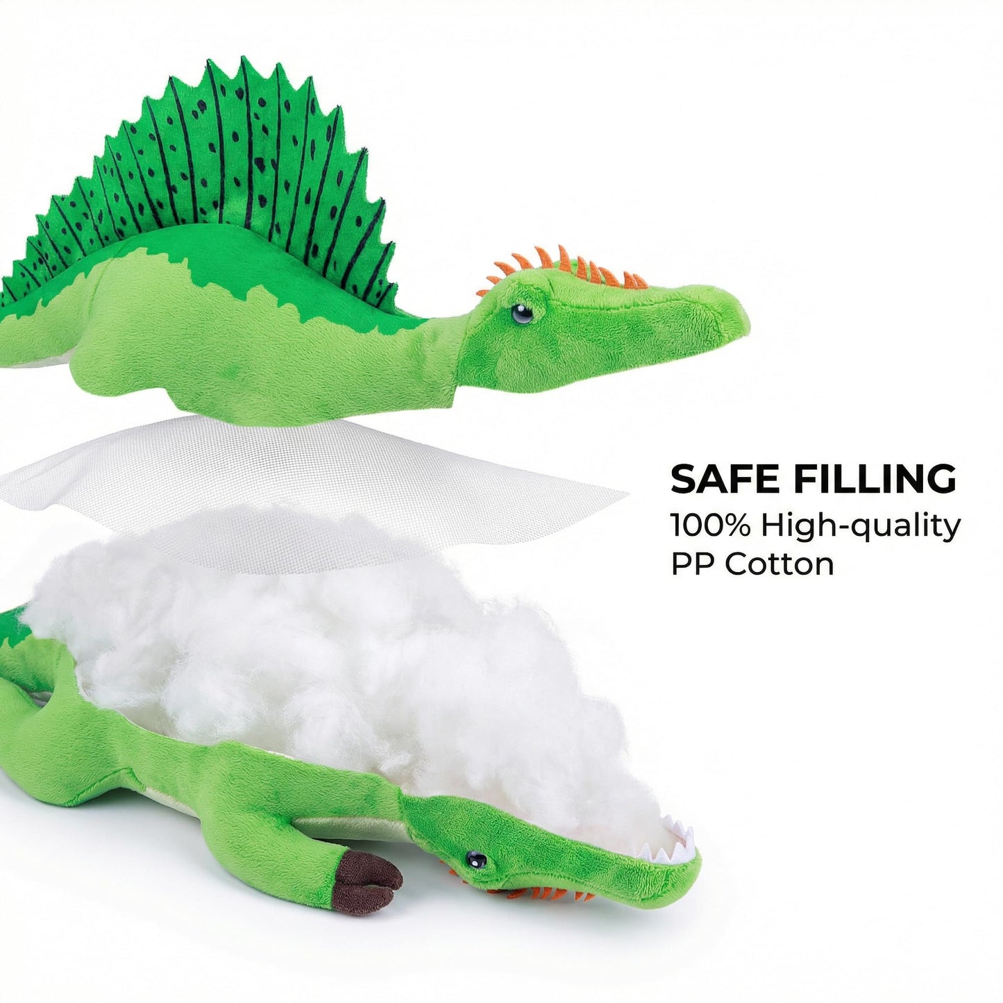 ZHONGXIN MADE Simulation Spinosaurus Dinosaur Stuffed Plush Toy - 18" Soft Lifelike Sail-Backed Dinosaur Model Toy, Real Life Dinosaur Stuffed Animal