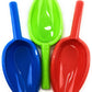 Matty's Toy Stop Kids Sand Shovels for Beach & Sandbox - 3 Pack 14" Long Handle Plastic Sand Scoops, Red Blue Green, Outdoor Beach Toys for Boys