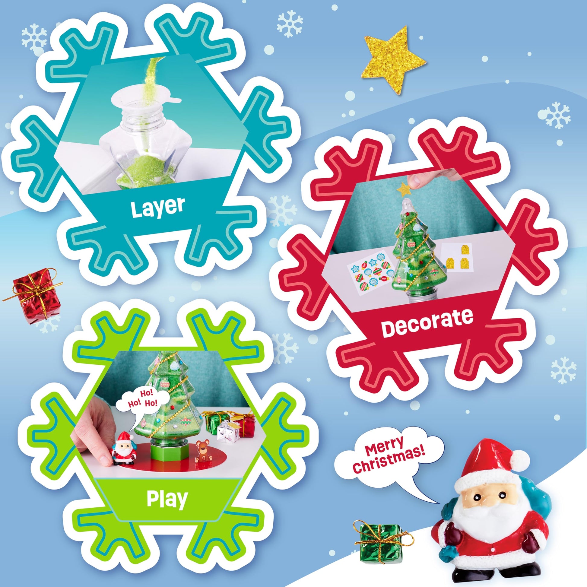 Creativity for Kids Sand Art Christmas Tree Kit | Layer, Design & Create Your Own Sparkly Tree | DIY Screen Free Summer Arts & Crafts for Kids