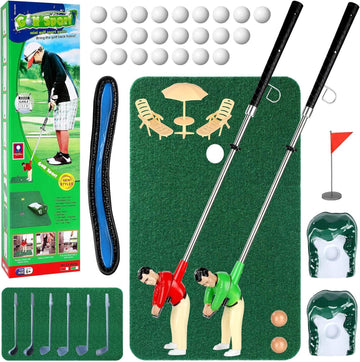 Wassteel Mini Golf Toys for Kids/Adult, Retirement Gift Two Mini Golfers for Parent-Child Interaction, Fun Play Golf Indoor Games, Family Game for 6 7