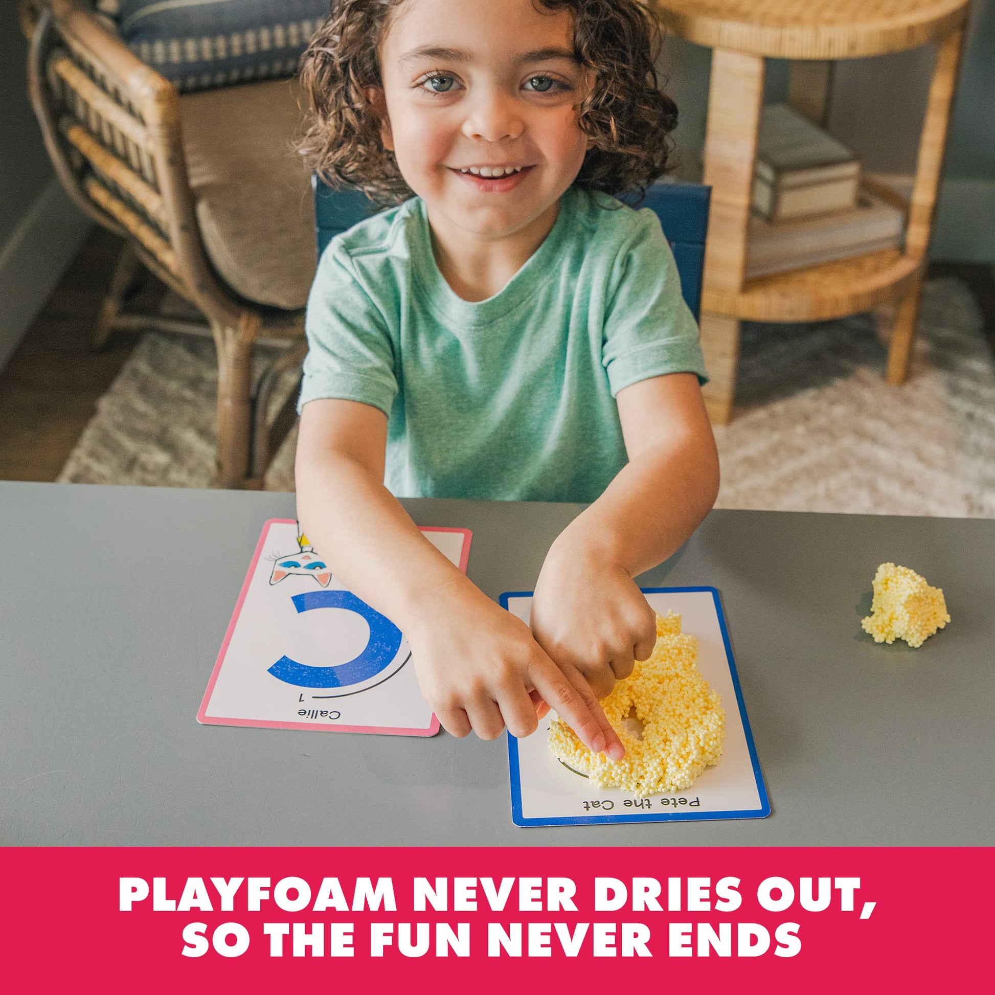 Educational Insights Pete the Cat Playfoam Shape & Learn Pete the Cat Groovin' Alphabet Set with 8 Playfoam Bricks, 13 Double-Sided Cards, Gift