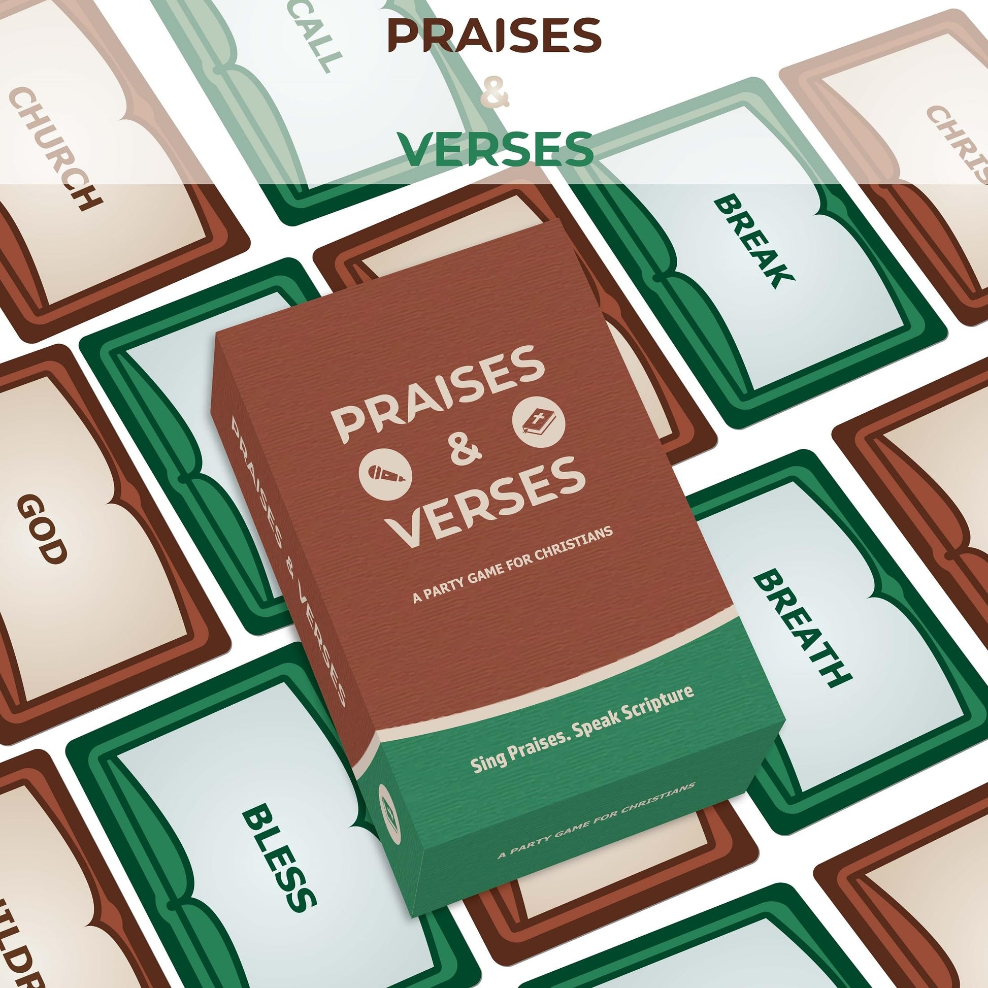 Plearn Pieces Praises & Verses - Christian Slap, Sing & Recite Game | Bible Verse & Christian Music Party Game | Fun Family, Church & Youth Group Game