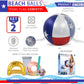 POZA Set of 2 Texas Flag Inflatable Beach Balls - 16 Inch Beach Balls with Sparkly Silver Star Confetti Design, PVC Vinyl Inflatable Pool Toys