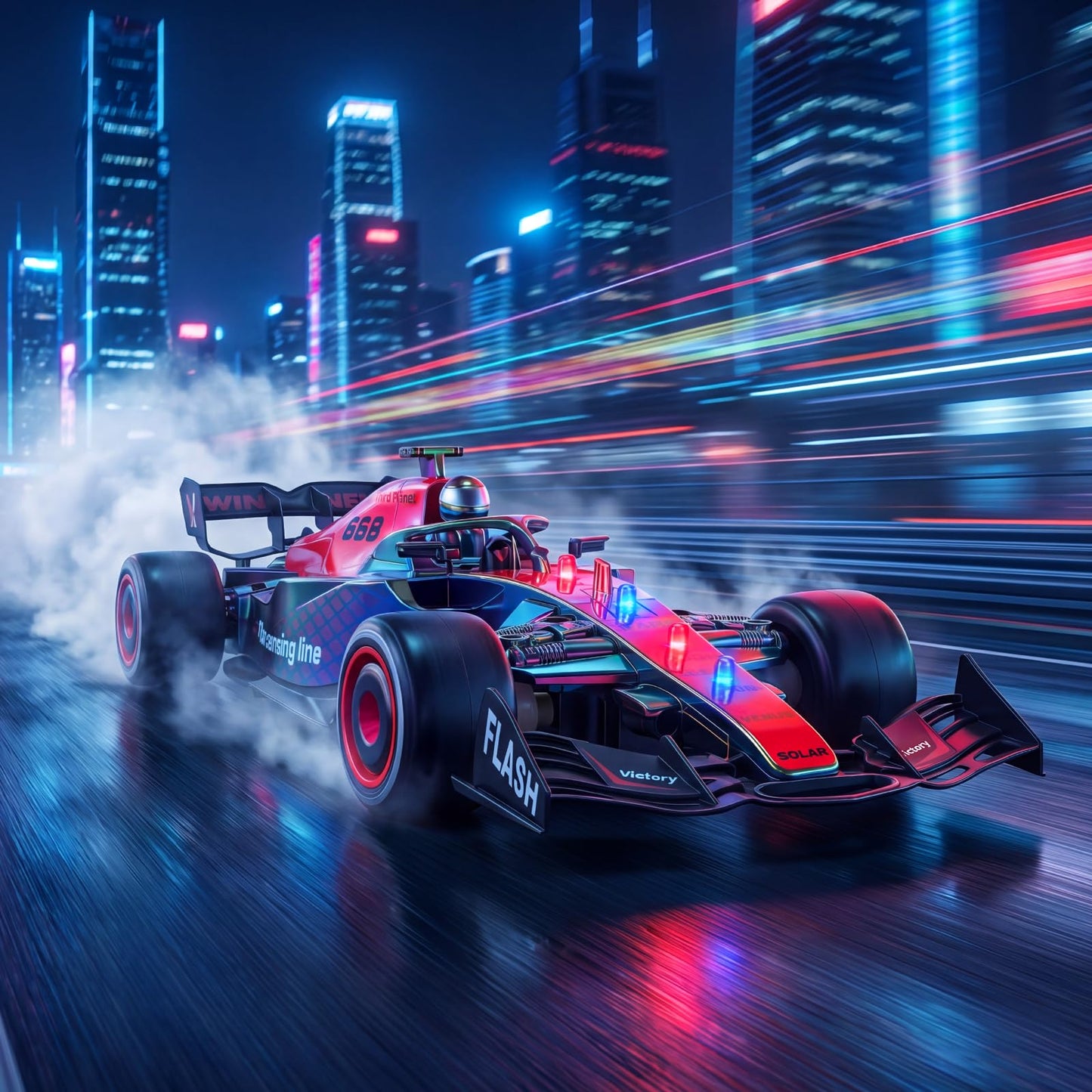 JolliBrix F1 RC Drift Car with LED Lights & Spray, 2.4GHz Remote Control F1 Drift Car, High Speed Drift Racing Car Toy for Kids, F1 Toys Gift for Boys