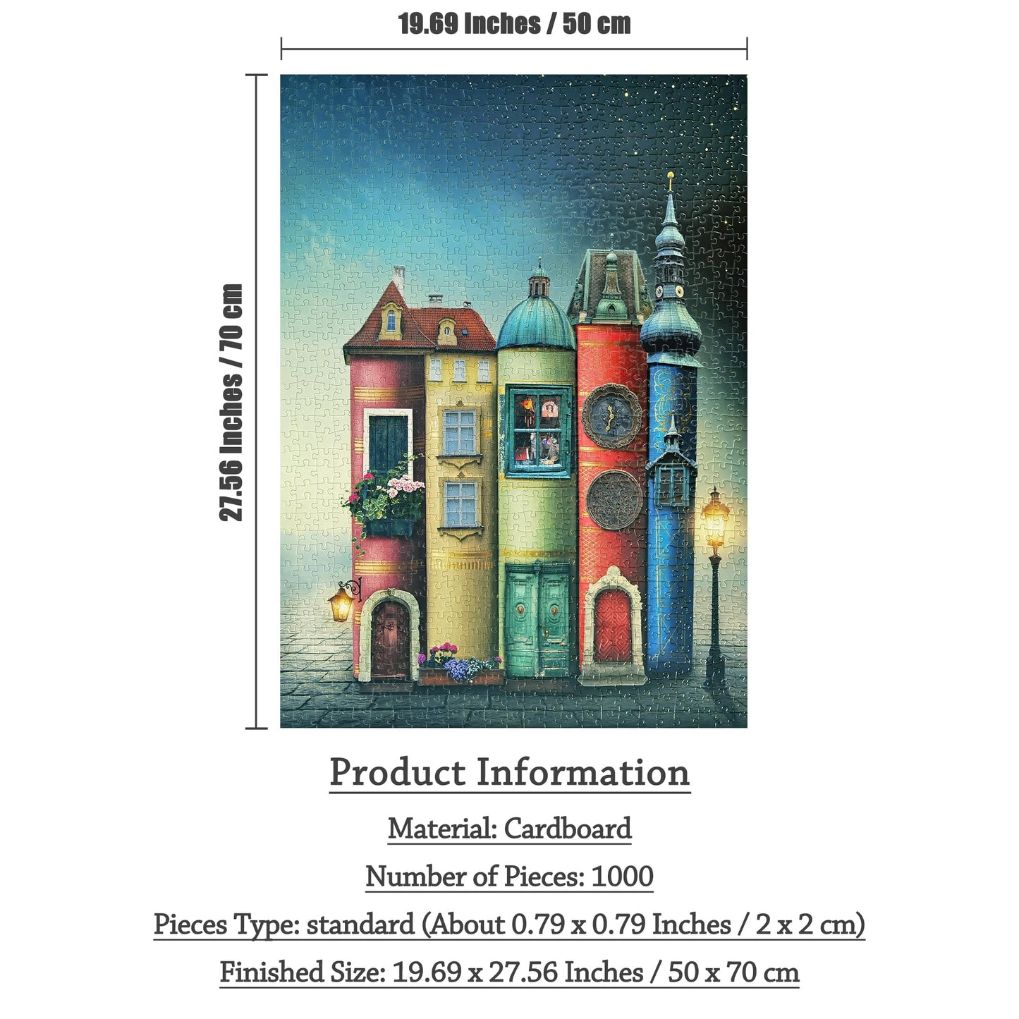 MISITU Jigsaw Puzzles 1000 Pieces for Adults Challenging Difficult Puzzles Christmas Birthday Gift Game Toys Book City 19.69 x 27.56 Inches