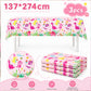 Miruwtog Dinosaur Birthday Party Supplies for Girls - Dinosaur Tablecloth, Decorations in Pink