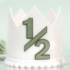 HIKLO Half Birthday Crown - 6 Months Crown Hat for Baby Boy/Girl, 1/2 Birthday Cake Smash Photo Props, Half Way Outfits for Baby (Green Half Birthday