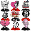 9Pcs Till Death Do Us Honeycomb Centerpieces, Bride or Die Halloween Bachelorette Party Decorations, Rip Single Life Centerpieces for Till Death Do Us