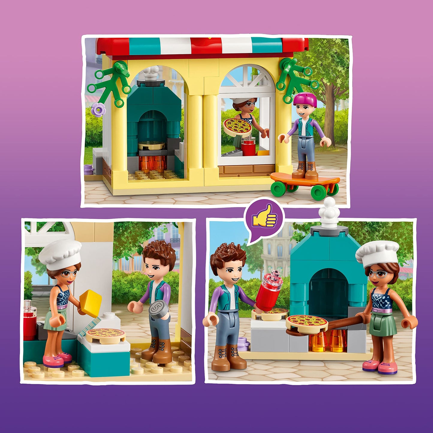 LEGO Friends Heartlake City Pizzeria 41705 Restaurant Set, Creative Gift for Grandchildren, Toys for Kids 5 Plus Years Old with Olivia & Ethan