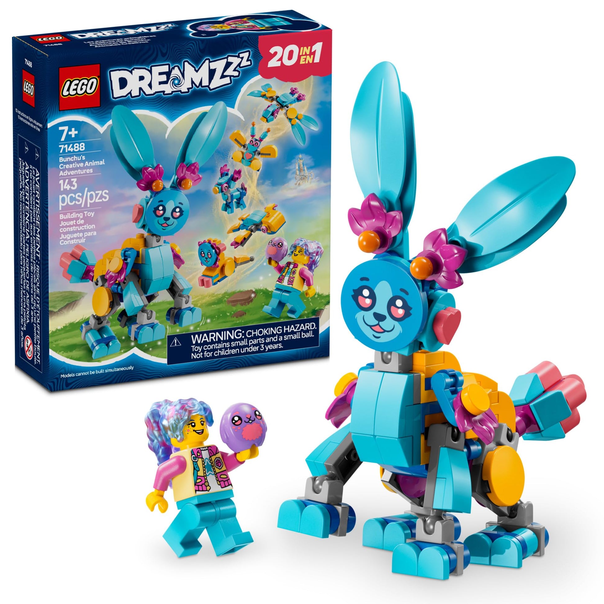 LEGO DREAMZzz Bunchu's Creative Animal Adventures - Fantasy Bunny Toy for Kids, Boys and Girls, Ages 7+ - 20 Building Options - Building Set with