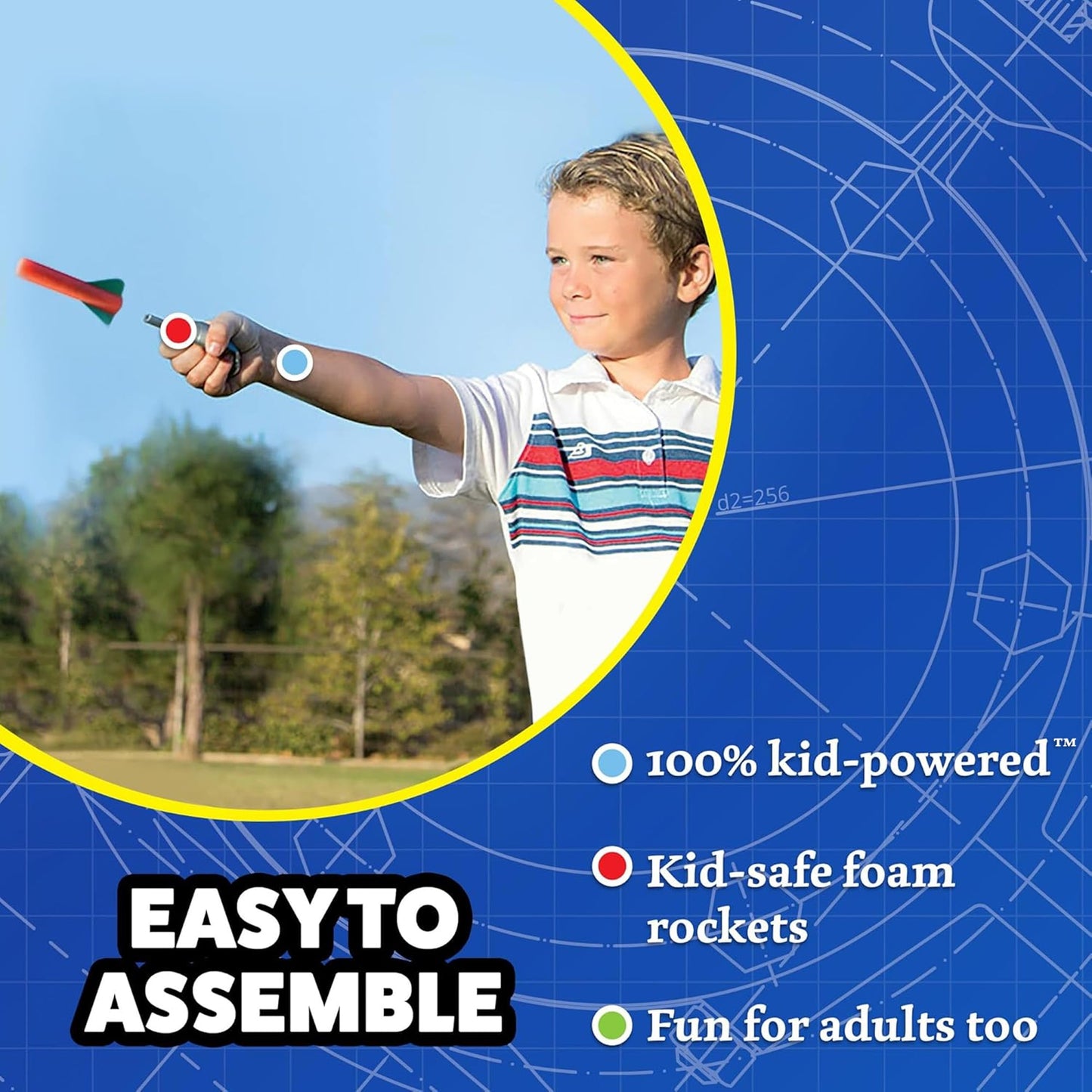 Stomp Rocket Squeeze Rocket 8 Player Party Pack - Includes 8 Launchers, 40 Soft Foam Rockets - Rocket Launcher STEM Gift - Ages 4 & Up - Fun Backyard