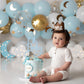 AHAORAY Oh Baby Cake Topper - Light Blue Glitter Baby Birthday Party Cake Decoration Supplies, for Baby Shower/Gender Reveal Party Photo Booth Props