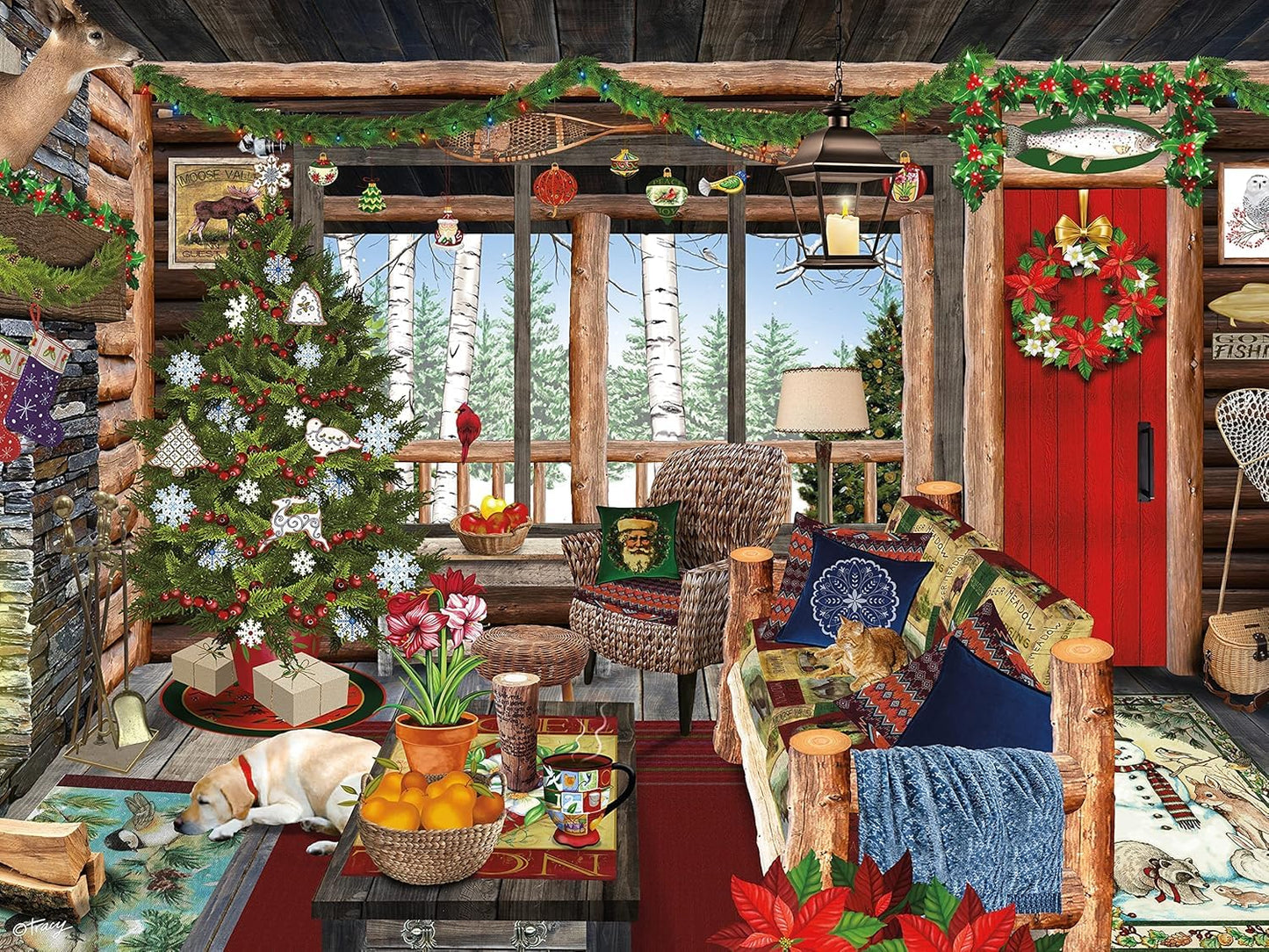 Ceaco - Christmas Lodge - 300 Large Piece Jigsaw Puzzle for Adults