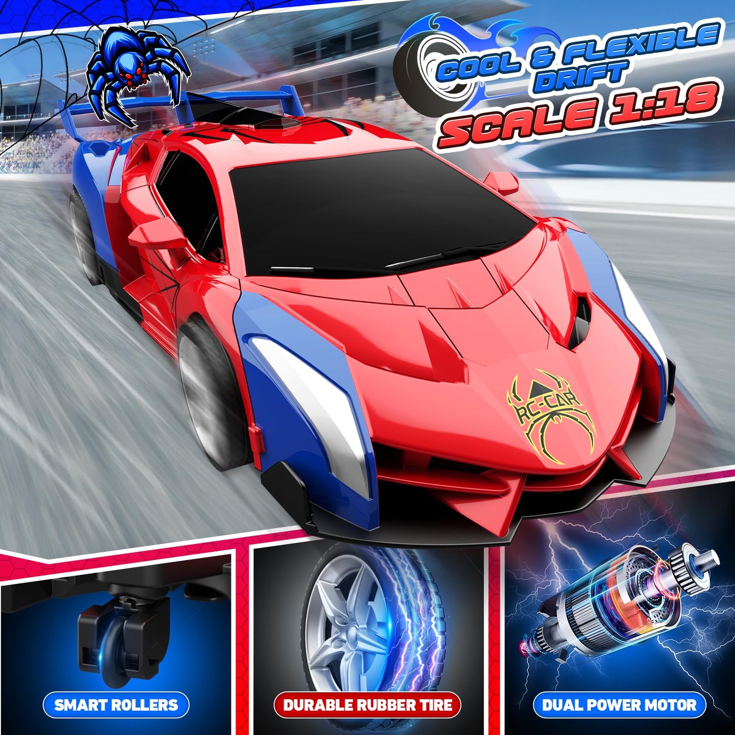 Transform Remote Control Car, RC Cars for 3-12 Year Old Boys Girls One-Button Deformation 2.4Ghz 1:18 Scale Transforming 360°Rotation Robot Toys