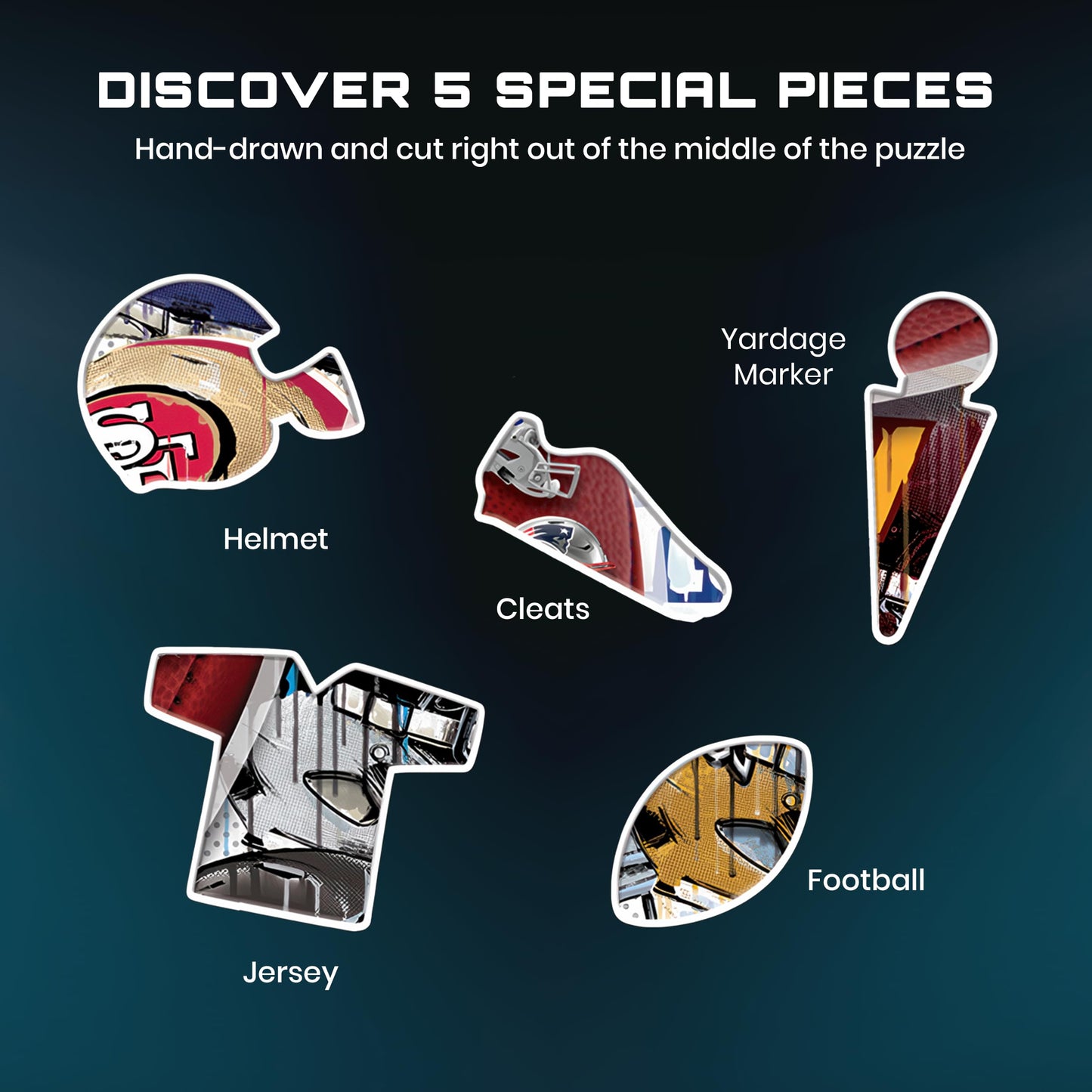 MasterPieces 500-Piece NFL Drip Art Helmet Shaped Puzzle - Perfect for NFL Fanatics - 25"x22"
