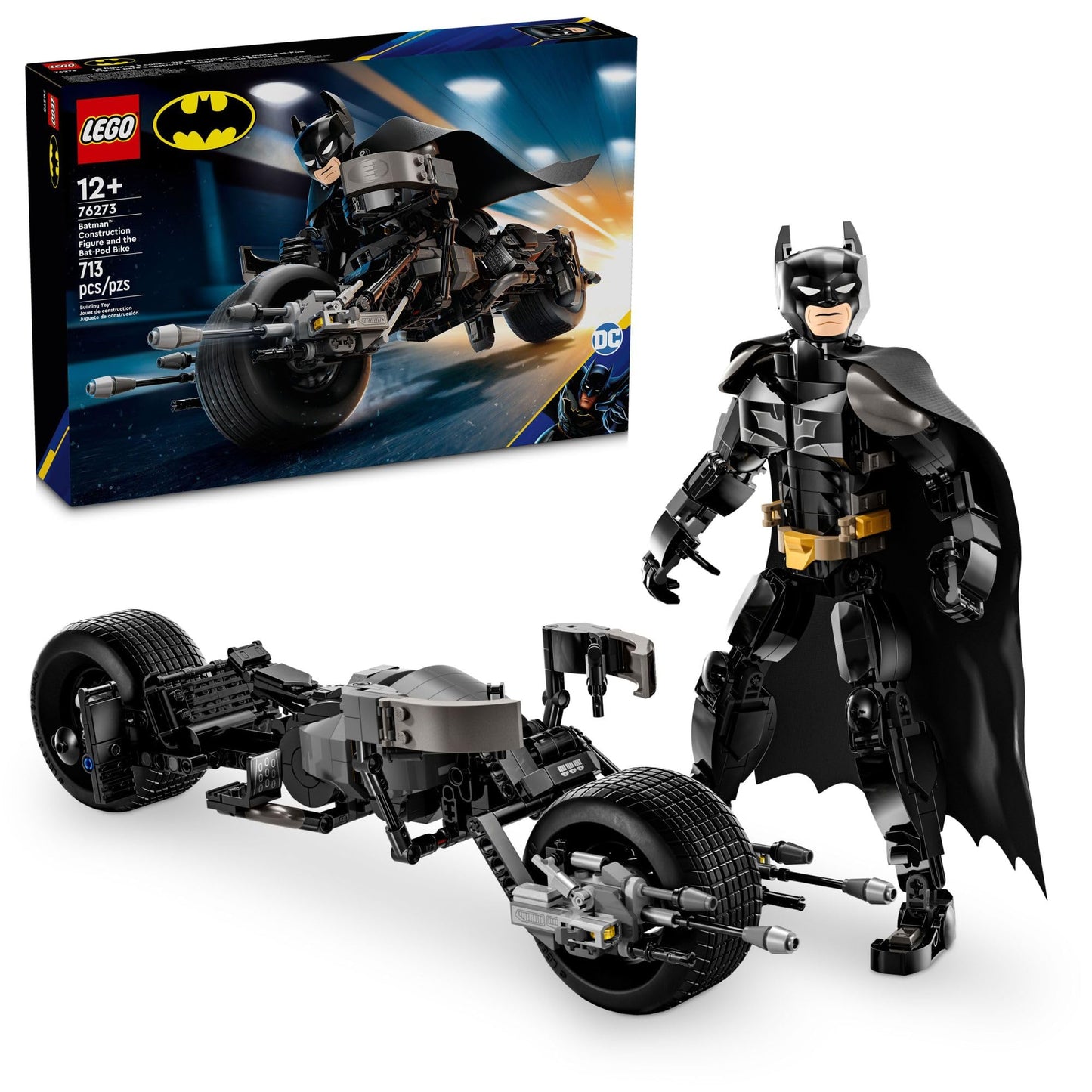 LEGO DC Batman Construction Figure & The Bat-Pod Bike Building Toys - Batman Action Figure from The Dark Knight for Boys & Girls, Ages 12+ - Superhero