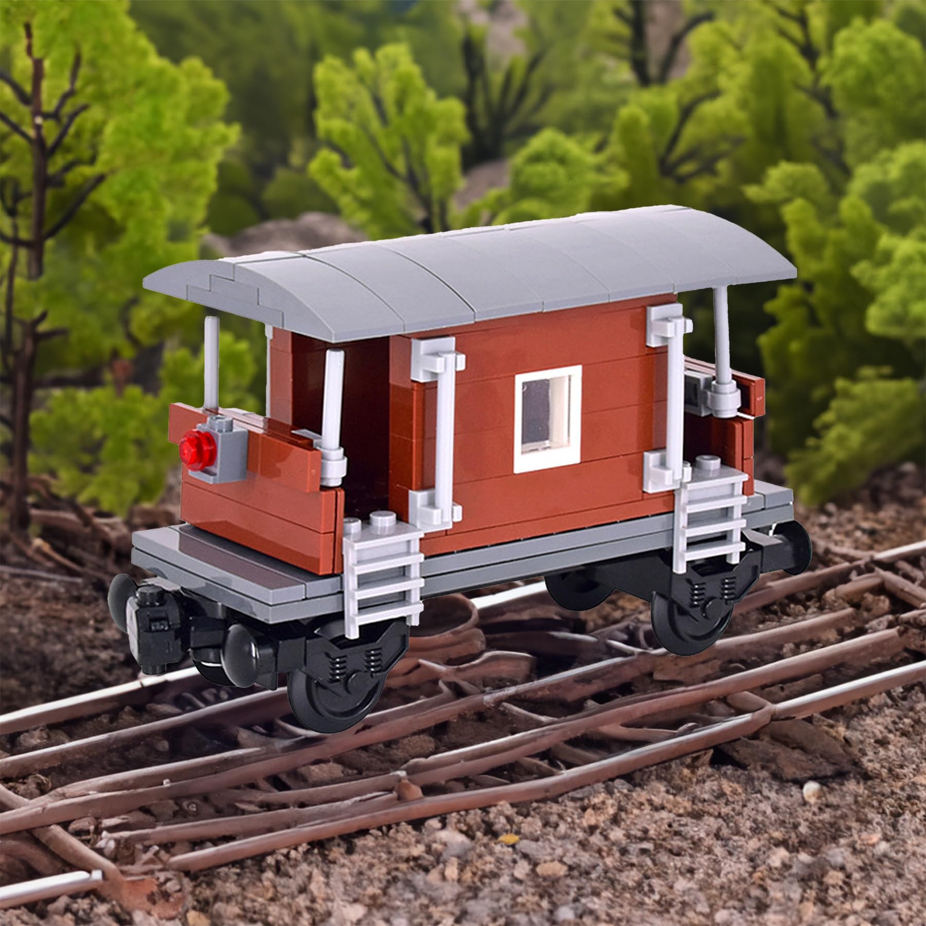 FLOWER LEGEND 6IN1 City Freight Train Car Building Set, DIY Cargo Train Toys for Teens and Adults, Compatible with Lego 630 Building Accessory, M8001