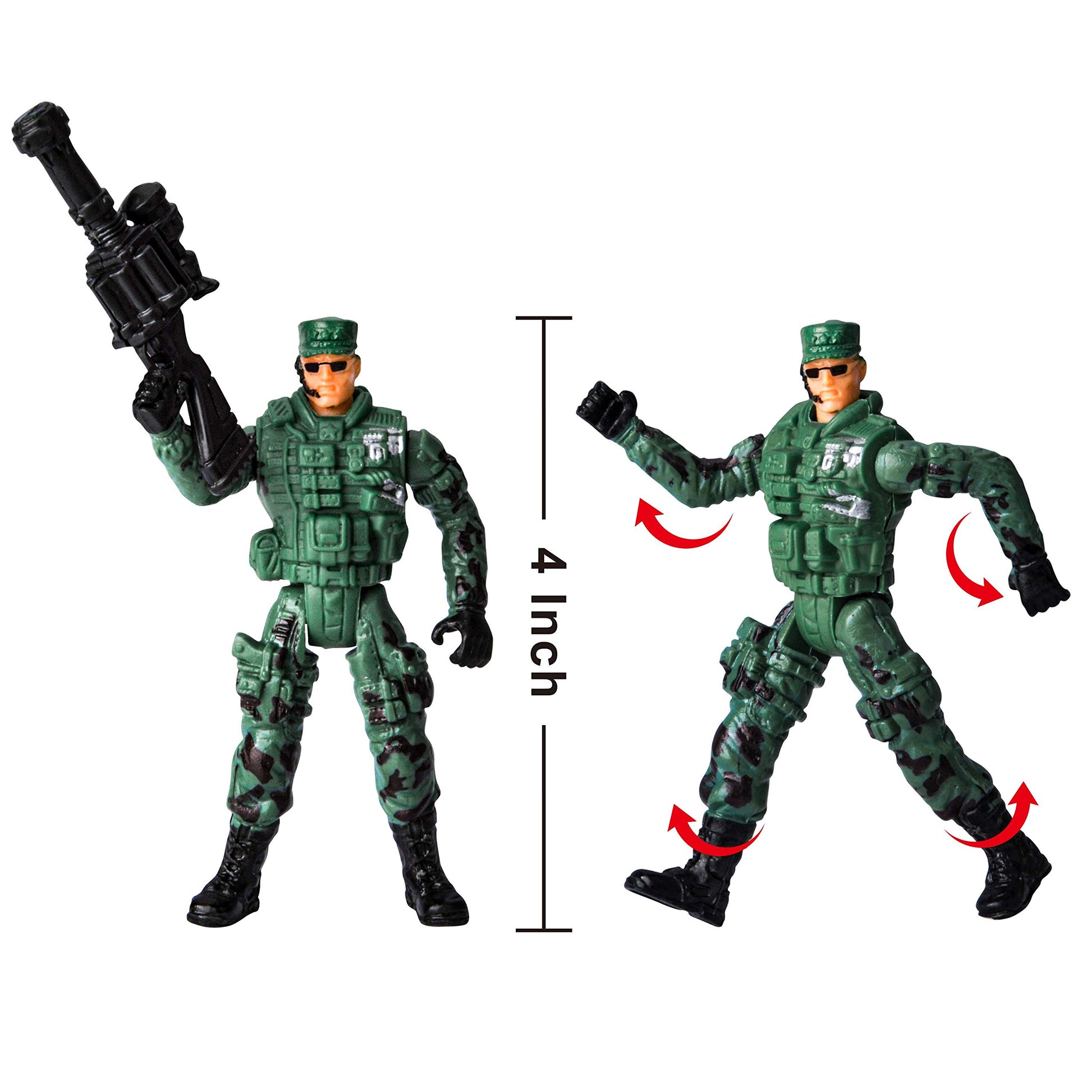 JOYIN Military Vehicles Toy Set of Friction Powered Transport Helicopter with Light and Sound Siren, and Soldier Army Men Action Figures for Kids