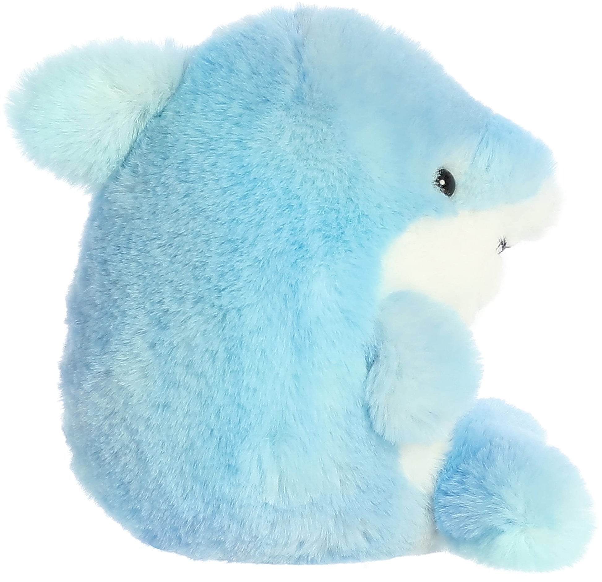 Aurora® Round Rolly Pet™ Sutton Shark™ Stuffed Animal - Adorable Companions - On-The-Go Fun - Blue 5 Inches