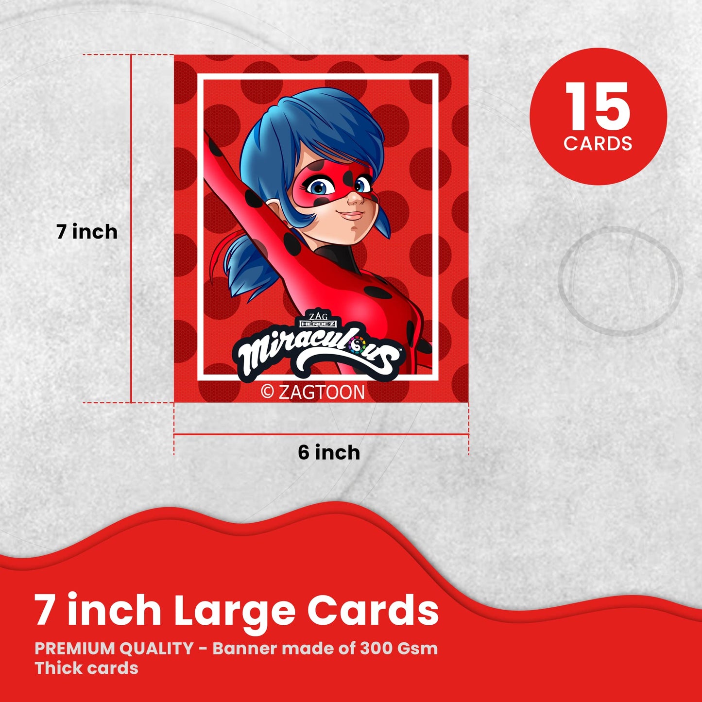 Miraculous Ladybug Cat Noir Large 6"x7" Happy Birthday Banner Decoration