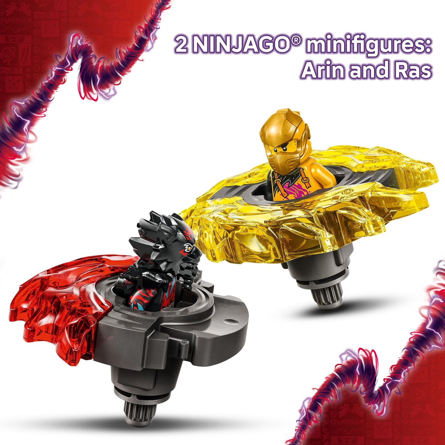 LEGO NINJAGO Dragon Spinjitzu Battle Pack - Spinning Blade Building Toy for Kids, Boys and Girls, Ages 6+ - with 2 Minifigures - Gift Idea