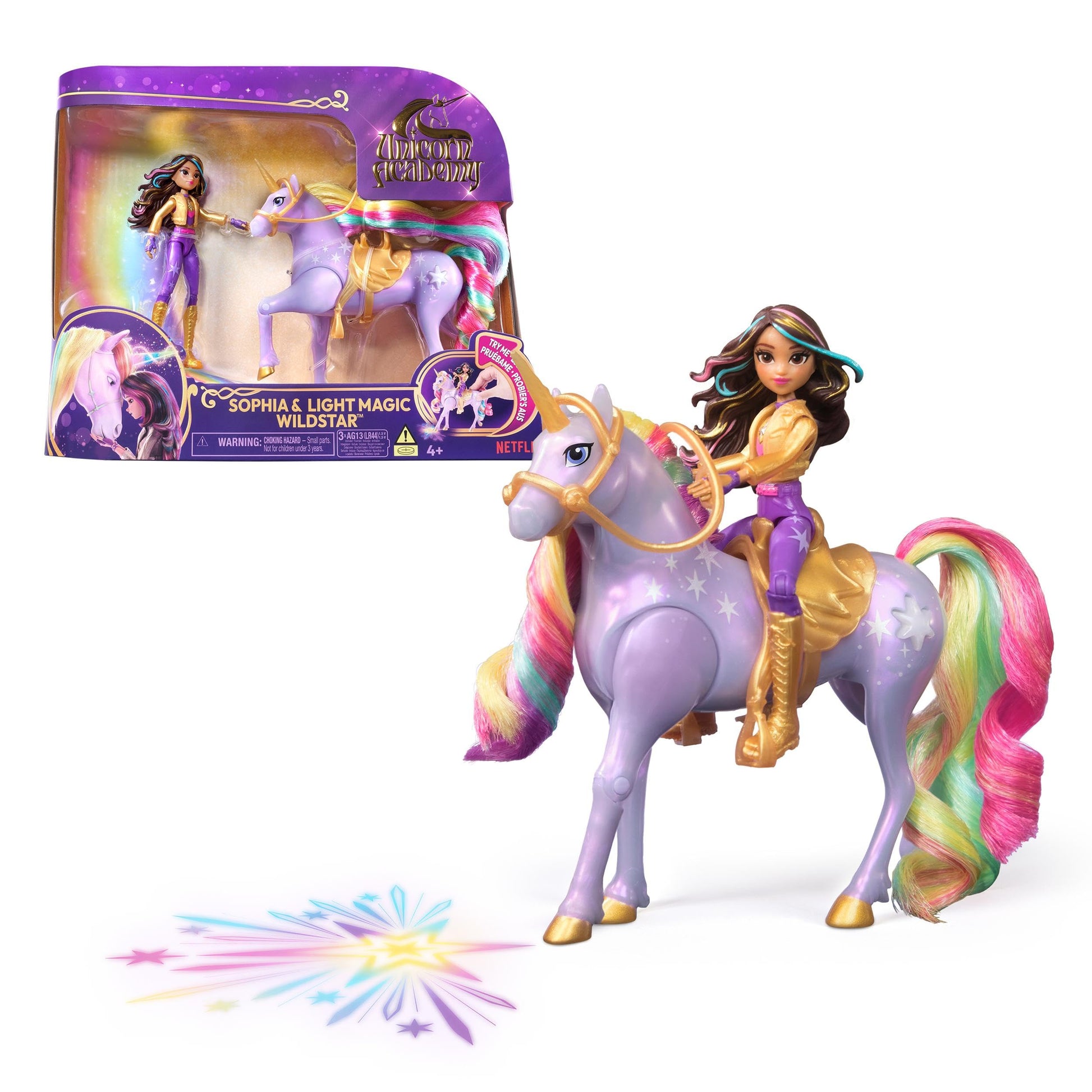 Academy Unicorn - Sophia Doll, Wildstar 'Star' Figure with Rainbow Lights and Accessories - 6067325 - Unicorns for Girls - Toys Girl 4+