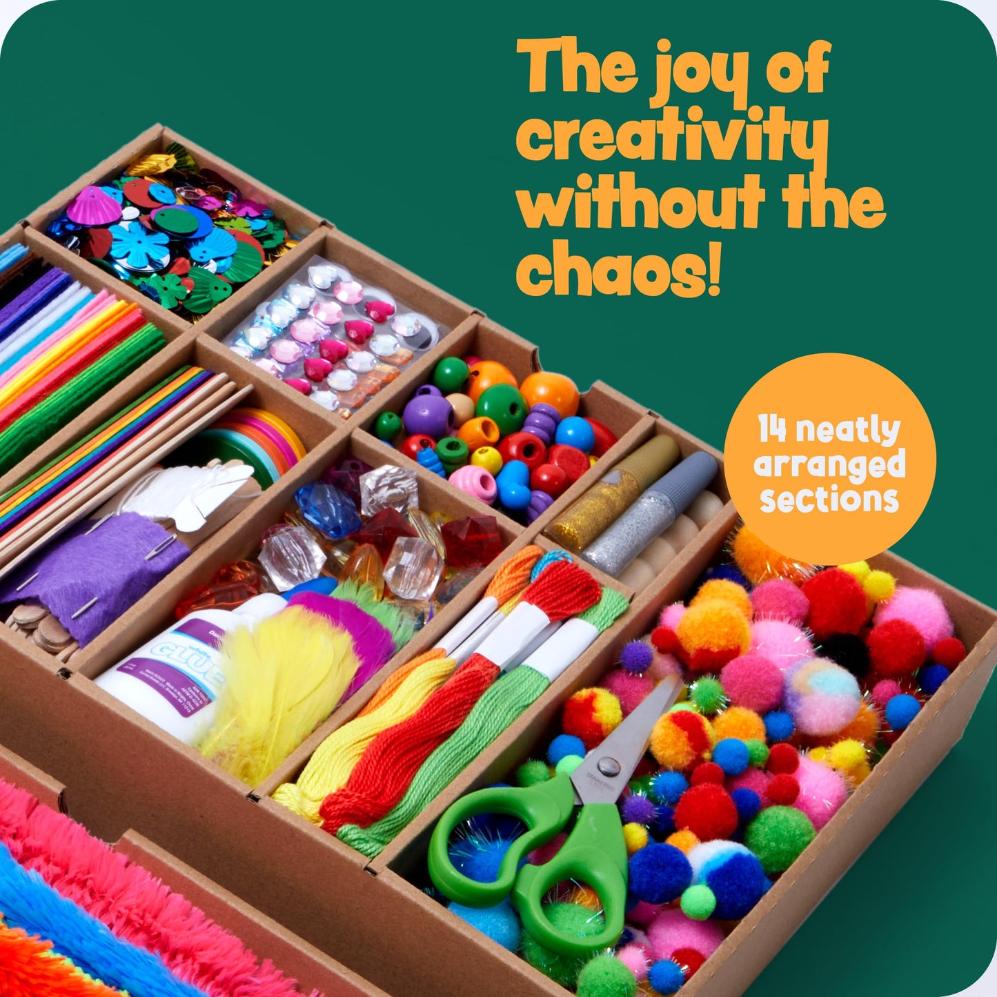 Dan&Darci Arts and Crafts Vault - Craft Supplies Kit in a Box - Birthday Gift for Kids Ages 4 5 6 7 8 9 10 11 & 12 Year Old Girls & Boys - Crafting