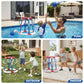 2-in-1 Pool Basketball Hoop & Ring Toss Game, Floating Pool Toys for Kids