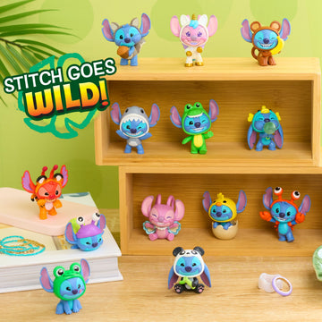 Disney Stitch Goes Wild Collectible Mini Figure 3-Pack, 2-inch Figurines with Wild Details, Blind Box, Toy for Kids, Fans & Collectors by Just Play
