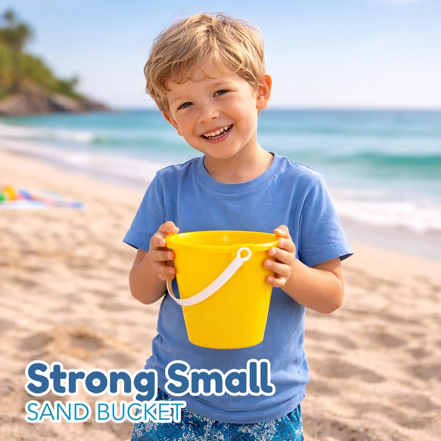 4E's Novelty 12 Sets 5.5" Sand Buckets and Shovels for Kids Bulk (12 Pack) Small Beach Bucket for Summer Outdoor Sand Toys, Party Favors, Basket
