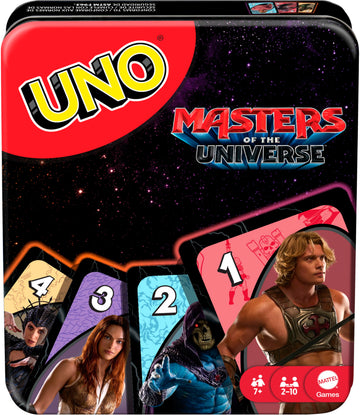 Mattel Games UNO Masters of the Universe Movie Card Game in Decorative Tin with Movie-Inspired Deck for Kids, Teens, Grown-Ups, Family Nights