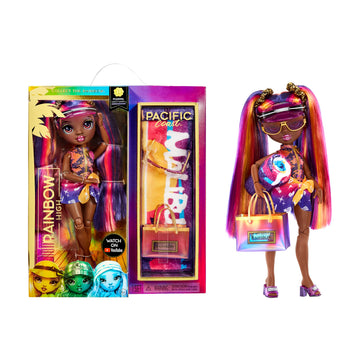 Rainbow High Pacific Coast Phaedra Westward- Sunset (Purple) Fashion Doll with 2 Designer Outfits, Pool Accessories Playset, Interchangeable Legs
