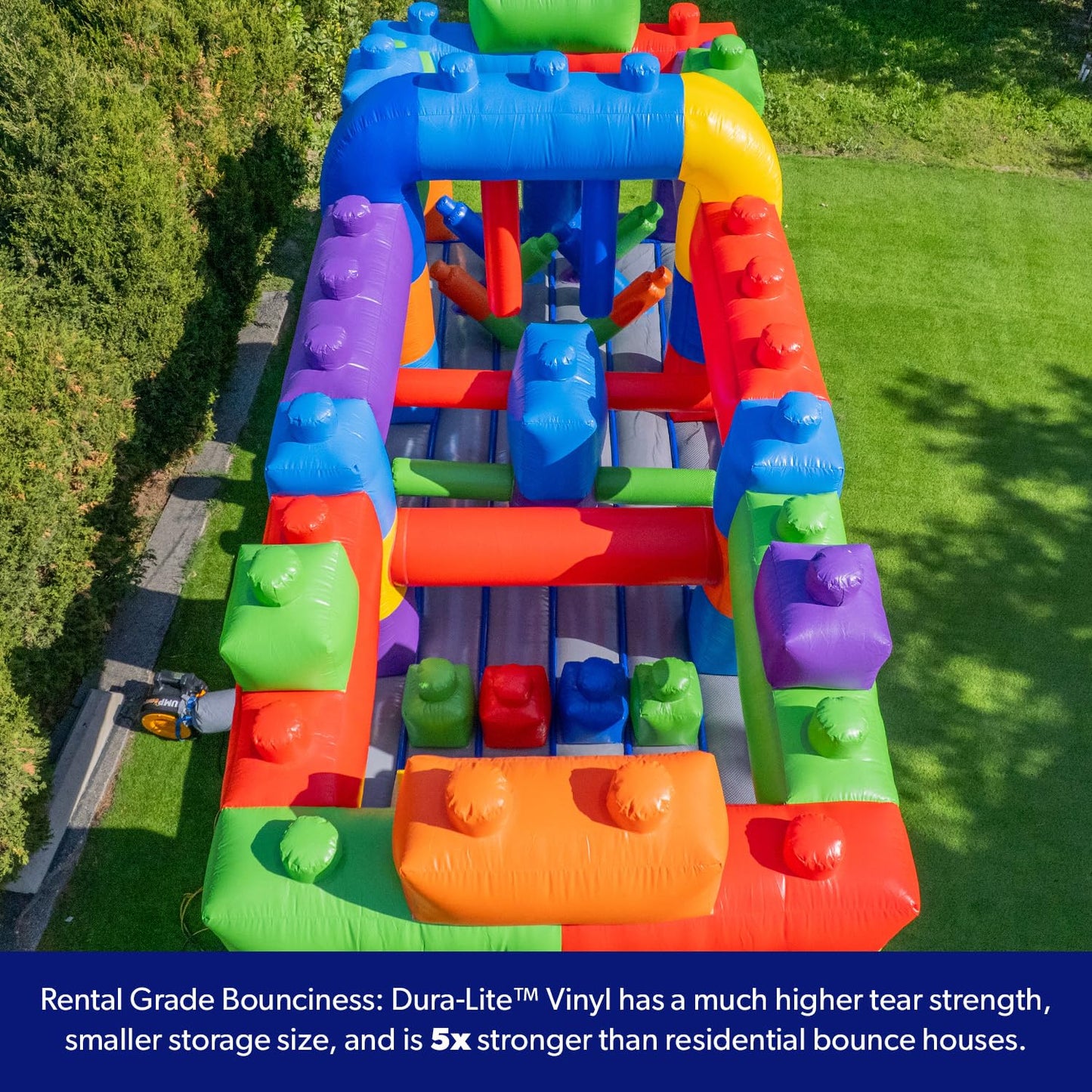 HeroKiddo 20ft Block Party Commercial Inflatable Obstacle Course with Blower