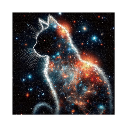 Larkipuzz Funny Mystery Cat Starry Night Puzzles for Adults 1000 Pieces