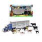 New Ray Country Life 1:43 Livestock Playset - Die-Cast Semi Truck & Trailer with 10 Cattle, Free-Wheeling Farm Vehicles, Opening Rear Door, Ages 8+